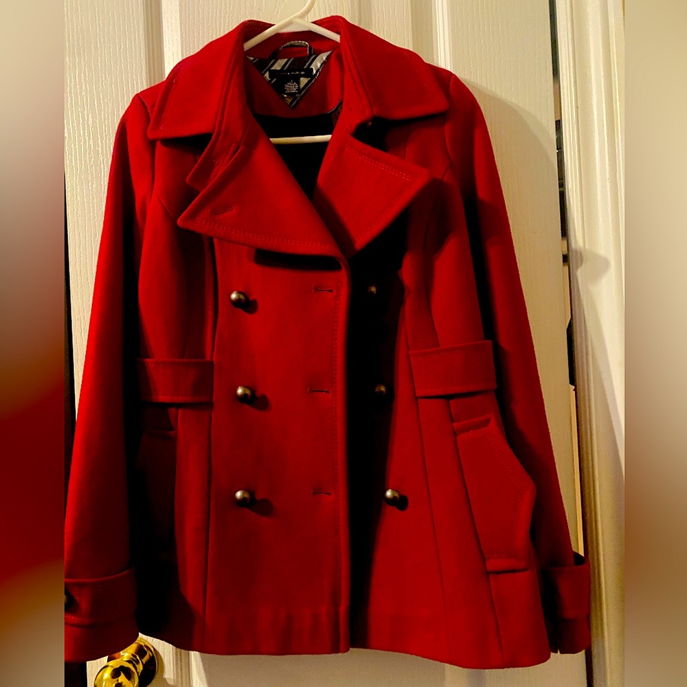 Tommy Hilfiger Red Wool Coat